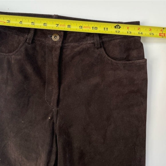 DKNY Women's Brown 100% LEATHER Pants Size 4 - Picture 8 of 10